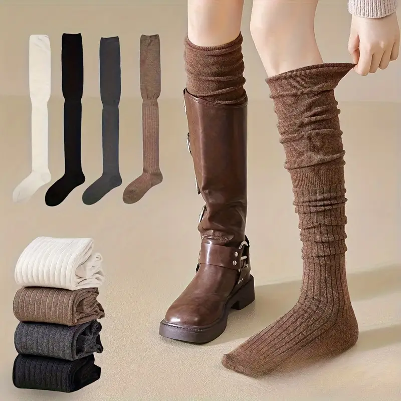 Boot Sock Slouchy - 1-10 çift kadın diz üstü uyluk