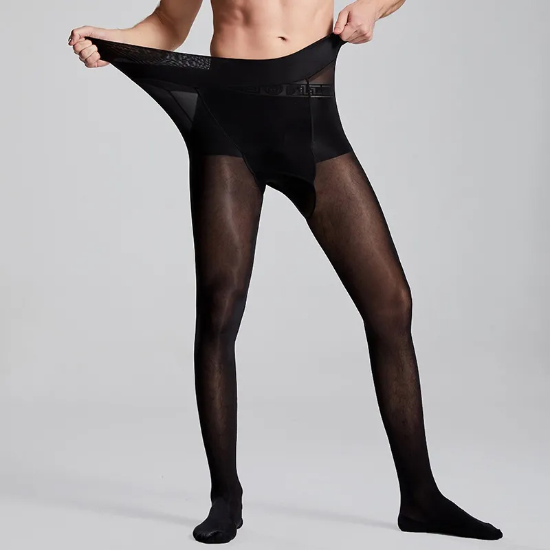 Tights Pantyhose Sheer - Artı Boyutu Erkekler Seksi Şeffaf Siyah