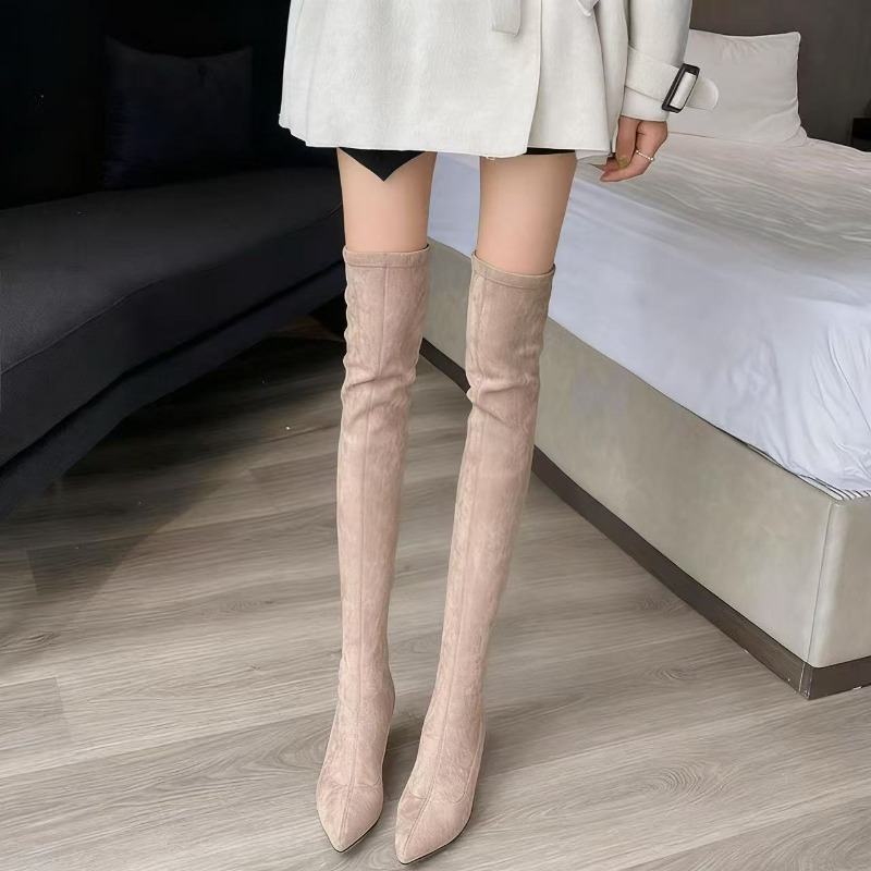 Knee High Sock Women - Seksi Kadın Botları Sivri Burun Diz
