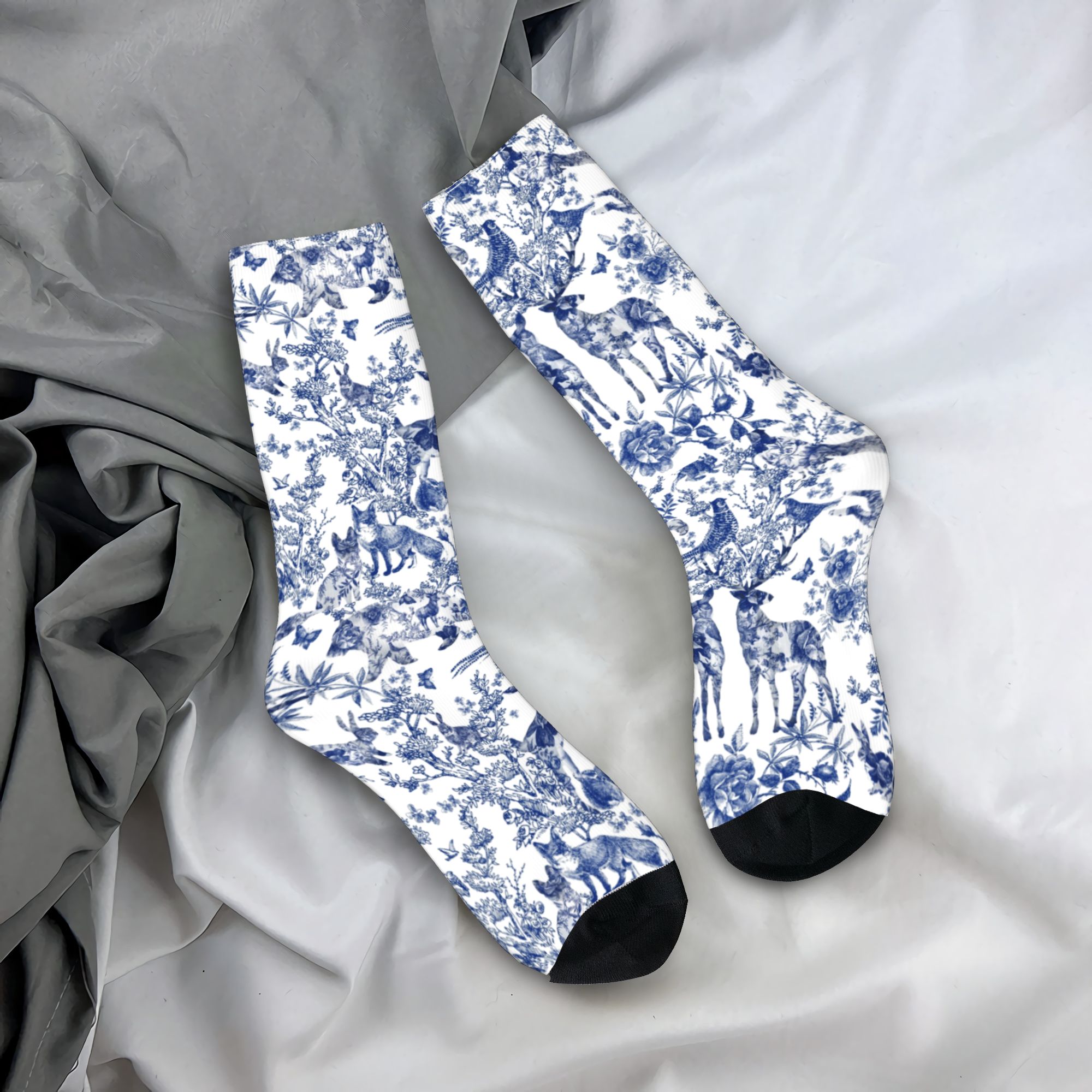 Dress Sock Men - Özel Vintage Fransız Toile De Jouy