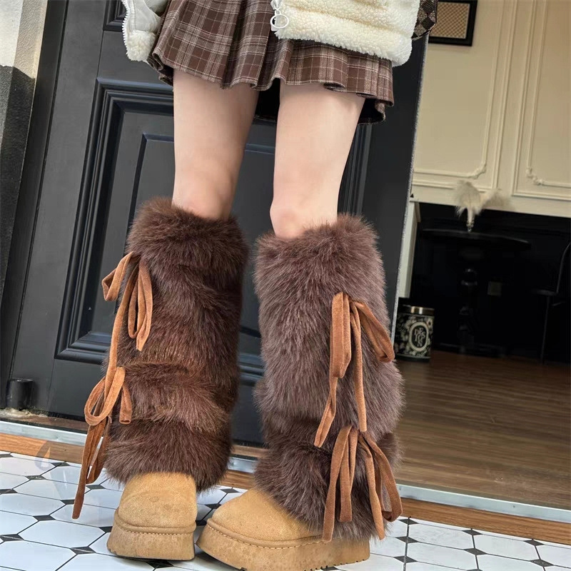Boot Sock Slouchy - Kadınlar için suni kürk bacak ısıtıcıları