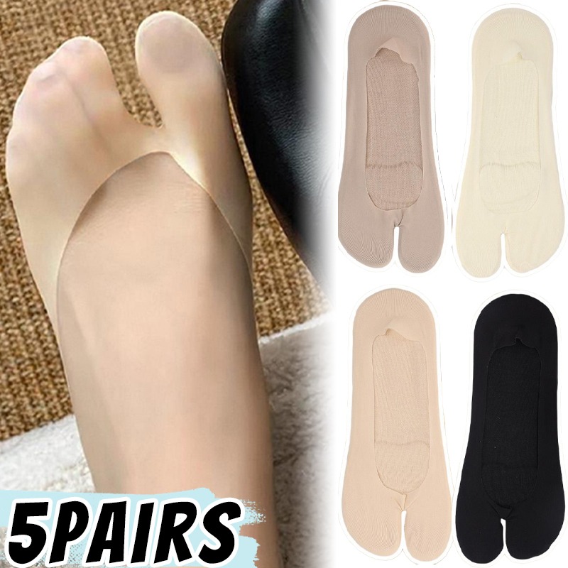 Toe Sock Split - 1/5 çift Kadın Buz İpek Tabi