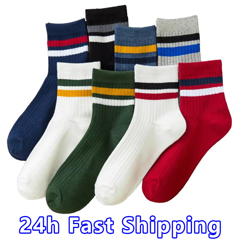 Cotton Crew Sock Pack - 3 çift/paket pamuk erkek çorabı moda