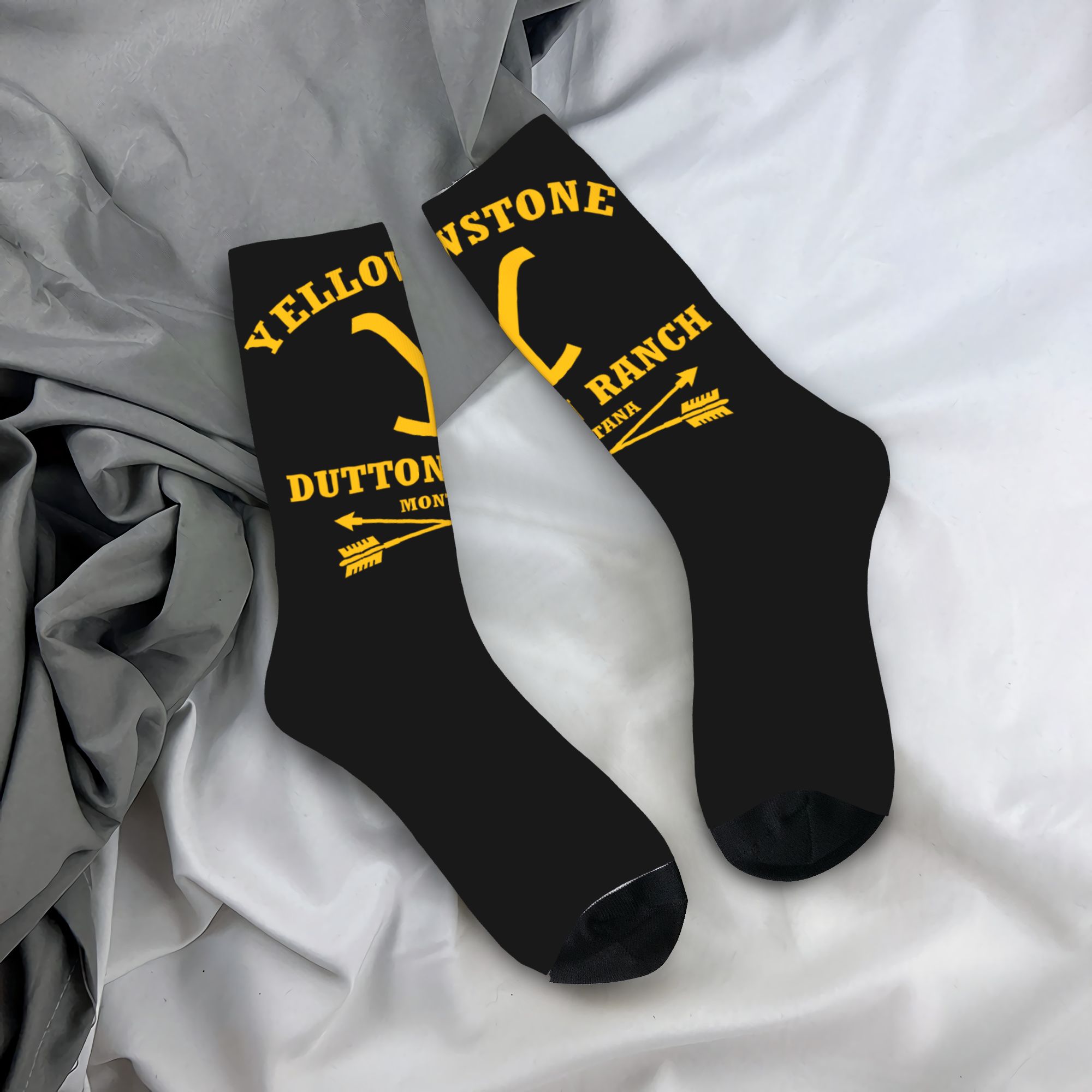 Dress Sock Men - Özel Yellowstone Dutton Ranch Erkek Mürettebat