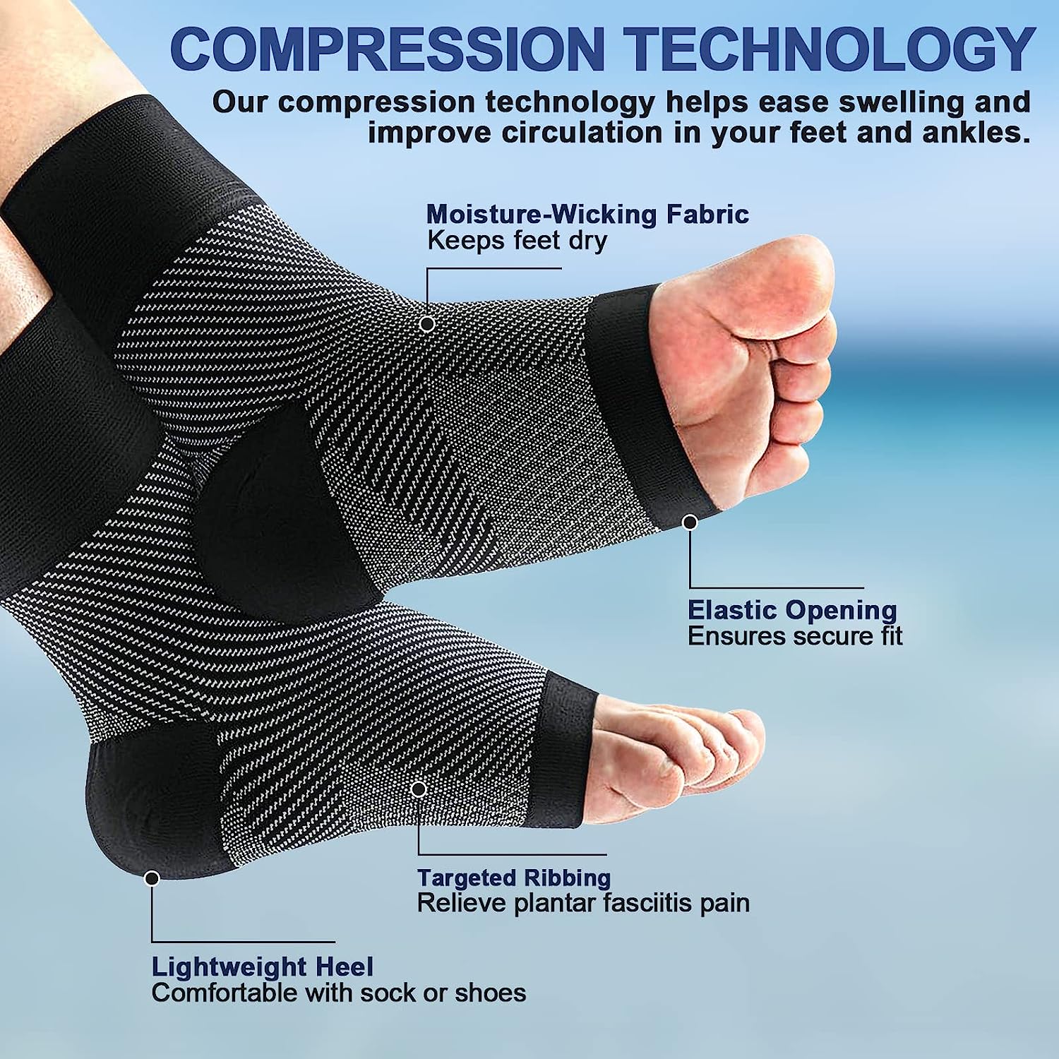 1 çift Plantar Fasiit Sıkıştır - Ankle Brace Sock incelemesi ve fiyatı